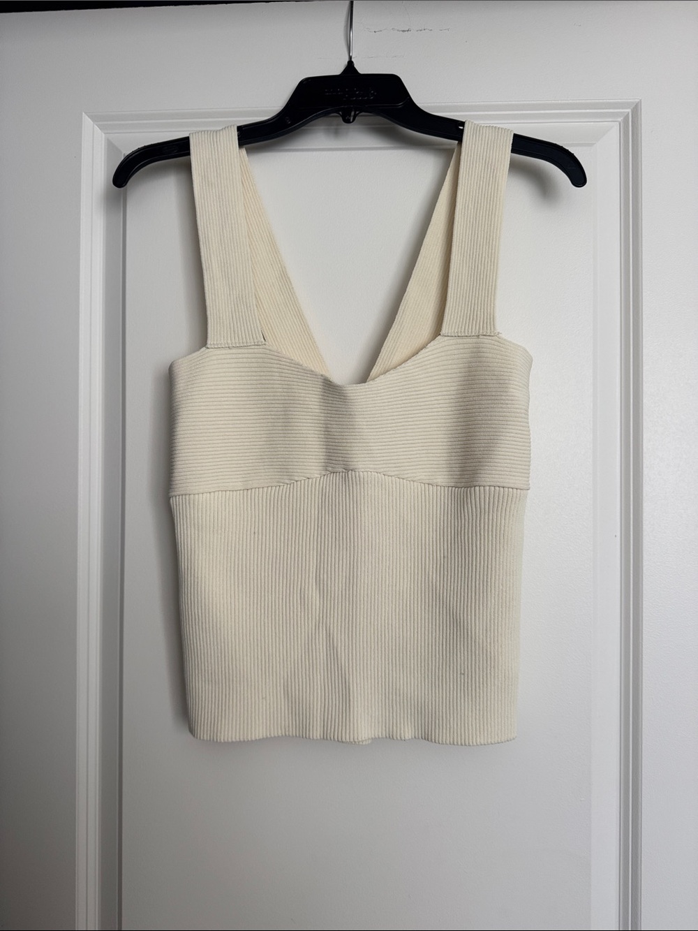 Primark Ivory Ribbed V-Neck Tank Top